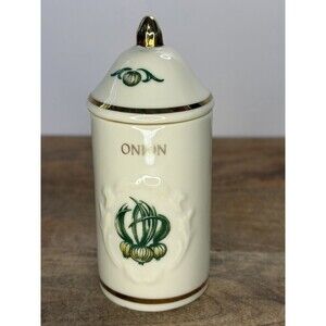 Vintage Lenox Spice Garden Onion Jar 1992 Lidded Fine Porcelain Unused